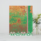 Papier un tableau d'un champ vert avec une bordure orange (Debout devant)