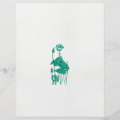 Papier un tableau d'une fleur et d'un poisson sur un doss (Devant)