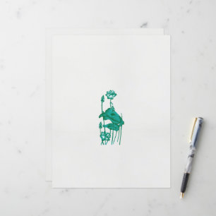 Papier un tableau d'une fleur et d'un poisson sur un doss