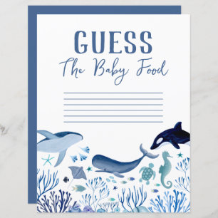 Papier Under the Sea Guess the Baby Food Games