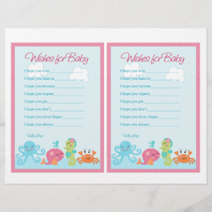 Papier Under the Sea/Pink Whale "Wives for Baby" note