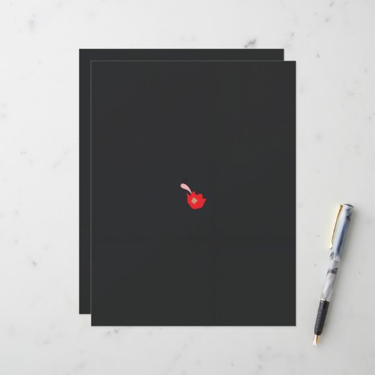 Papier une fleur rouge avec un arrière - plan noir (Devant/Arrière en situation)