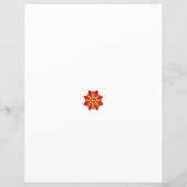 Papier une fleur rouge et jaune avec des points noirs (Dos)