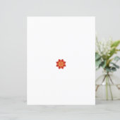 Papier une fleur rouge et jaune avec des points noirs (Debout devant)