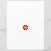 Papier une fleur rouge et jaune avec des points noirs (Devant)