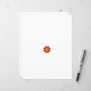 Papier une fleur rouge et jaune avec des points noirs