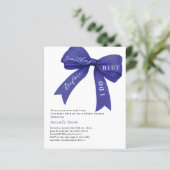 Papier Une invitation à la douche nuptiale à arc bleu (Debout devant)