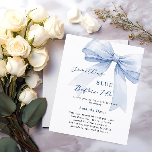 Papier Une invitation à la douche nuptiale à arc bleu