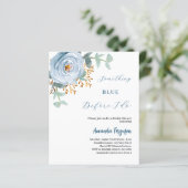 Papier Une invitation à la douche nuptiale à fleurs bleue (Debout devant)