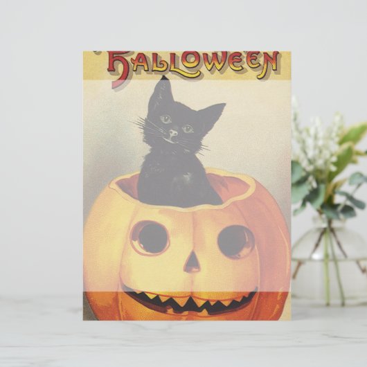 Papier Une joyeuse Halloween par Ellen Clapsaddle, Chat V (Debout devant)