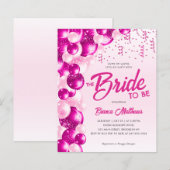 Papier Une mariée à ballons roses chaudes pour être Fête (Devant / Derrière)