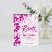 Papier Une mariée à ballons roses chaudes pour être Fête (Debout devant)