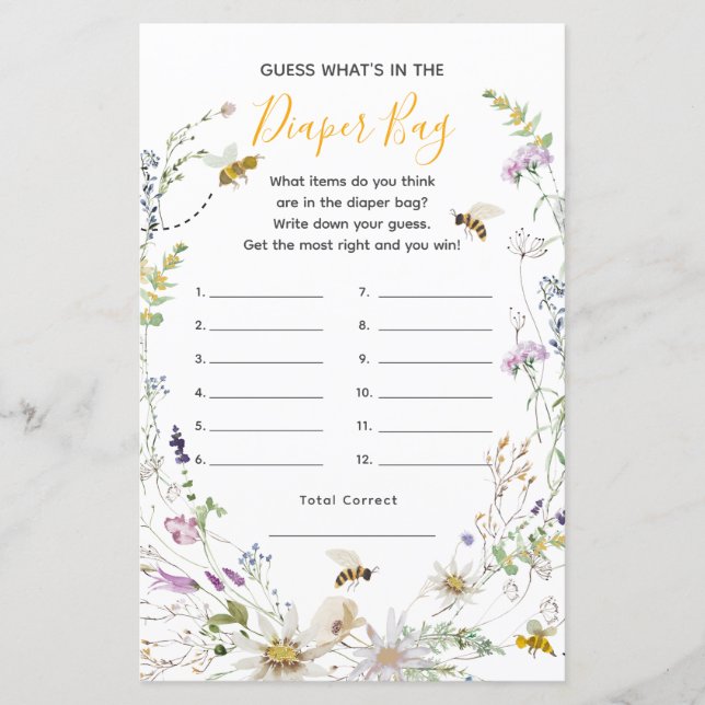 Papier Une petite abeille à miel fleur sauvage Qu'est-ce  (Devant)