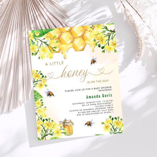 Papier Une petite abeille jaune baby shower budget