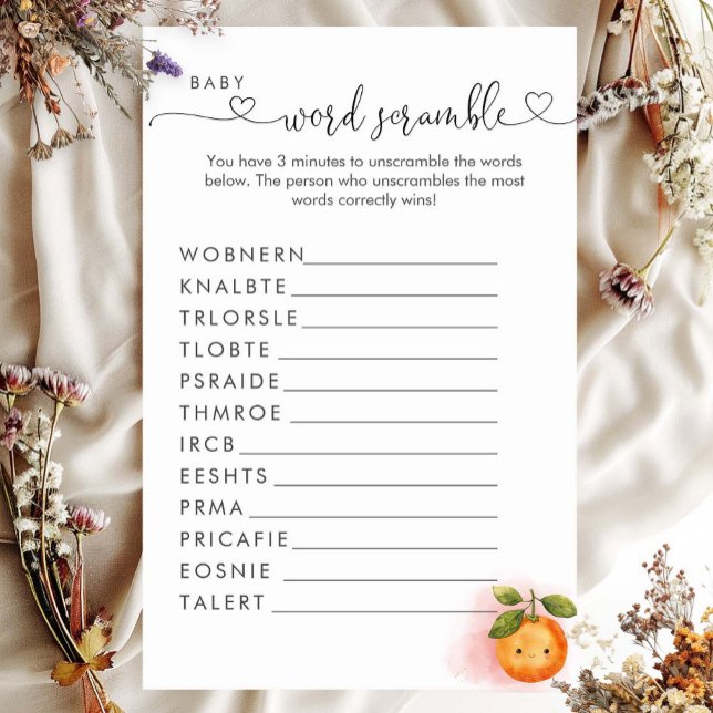 Papier Une Petite Cutie Orange Clementine Word Scrambule (Créateur téléchargé)