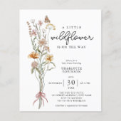 Papier Une petite Fleur sauvage Invitation du Baby shower (Devant)