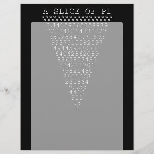 Papier Une tranche de typographie de Pi (Devant)