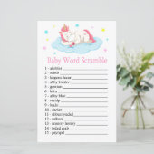 Papier Unicorn Baby mot scramble jeu (Debout devant)