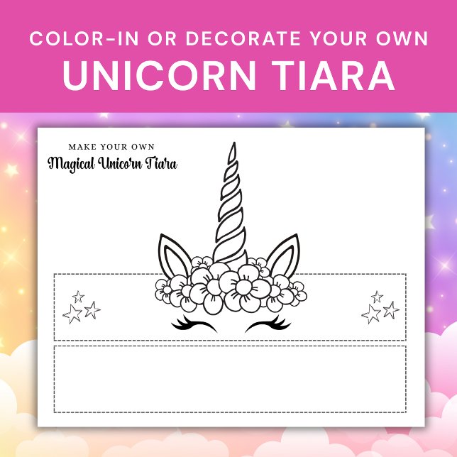 Papier Unicorn Tiara fête d'anniversaire (Créateur téléchargé)