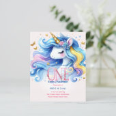 Papier unicorne 1er anniversaire Fairy Tale Magie Anniver (Debout devant)