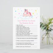 Papier Unicorne Connaissez-vous bien le baby shower (Debout devant)