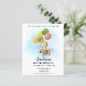 Papier Unicorne d'anniversaire avec ballons aquarelle (Debout devant)