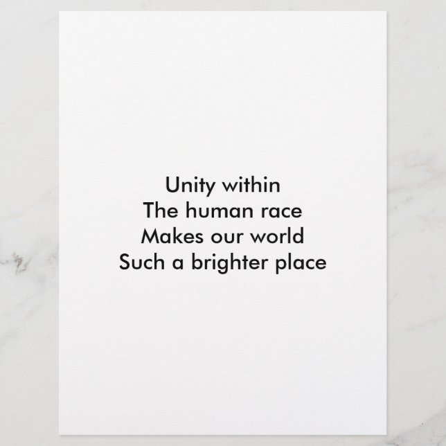 Papier Unité raciale humaine (Devant)