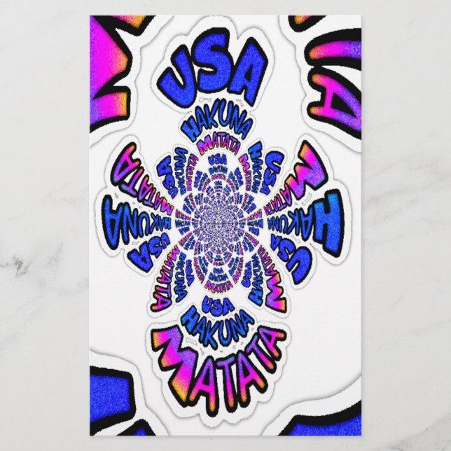 Papier USA Celebration : Lovely Fun Text Dynamic Art (Devant)