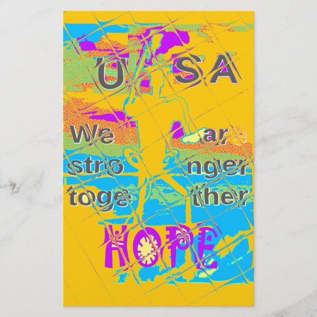 Papier USA Hope : Conception texturée colorée (Devant)