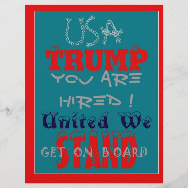 Papier USA Trump Vous Êtes Embauché ! Nous Sommes Unis ! (Devant)