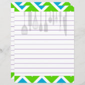 Papier Ustensiles de Cuisine de cuisine rétro Zigzag Chev (Devant / Derrière)