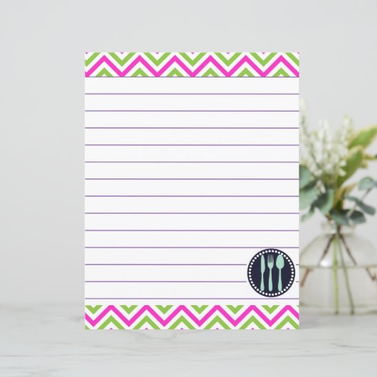 Papier Ustensiles de Cuisine de cuisine rétro Zigzag Chev (Debout devant)