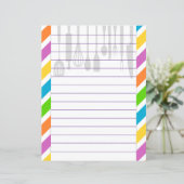 Papier Ustensiles de Cuisine de cuisine rétro Zigzag Chev (Debout devant)