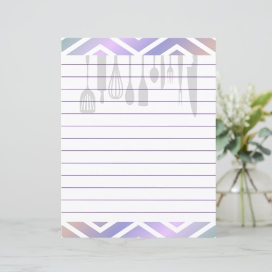 Papier Ustensiles de Cuisine de cuisine rétro Zigzag Chev (Debout devant)