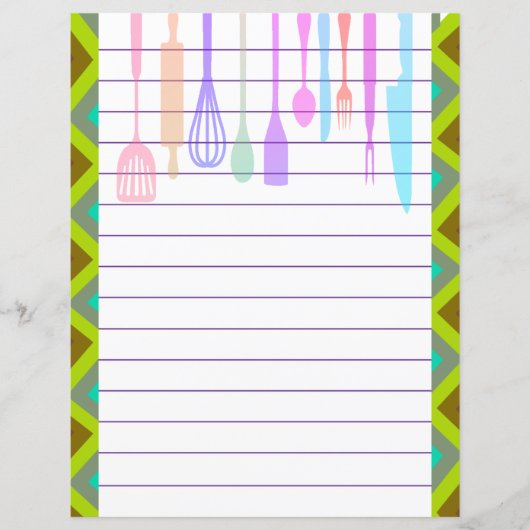 Papier Ustensiles de cuisine rétro (Devant)
