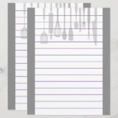 Papier Ustensiles de cuisine rétro (Devant / Derrière)