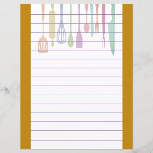 Papier Ustensiles de cuisine rétro (Devant)