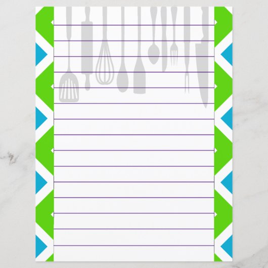 Papier Ustensiles de cuisine rétro à chevron en zigzag (Dos)