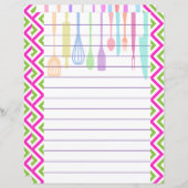 Papier Ustensiles de cuisine rétro à chevron en zigzag (Devant / Derrière)