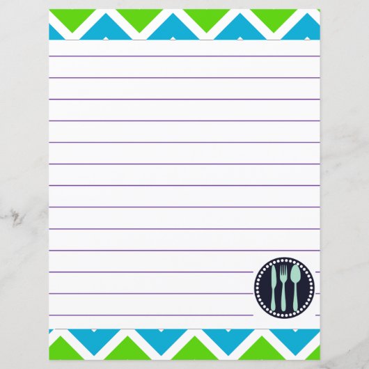 Papier Ustensiles de cuisine rétro à chevron en zigzag (Dos)