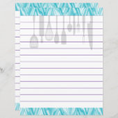 Papier Ustensiles de cuisine rétro à chevron zigzag (Devant / Derrière)