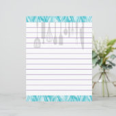 Papier Ustensiles de cuisine rétro à chevron zigzag (Debout devant)