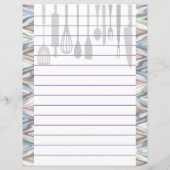 Papier Ustensiles de cuisine rétro à chevron zigzag (Dos)