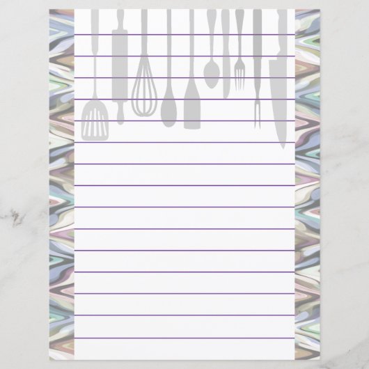 Papier Ustensiles de cuisine rétro à chevron zigzag (Devant)