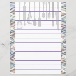 Papier Ustensiles de cuisine rétro à chevron zigzag