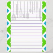 Papier Ustensiles de cuisine rétro à chevron zigzag (Dos)