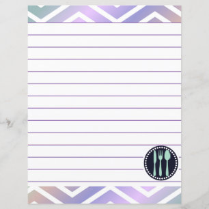 Papier Ustensiles de cuisine rétro à chevron zigzag