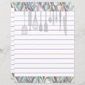 Papier Ustensiles de cuisine rétro à chevron zigzag (Devant / Derrière)