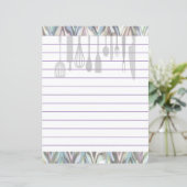 Papier Ustensiles de cuisine rétro à chevron zigzag (Debout devant)