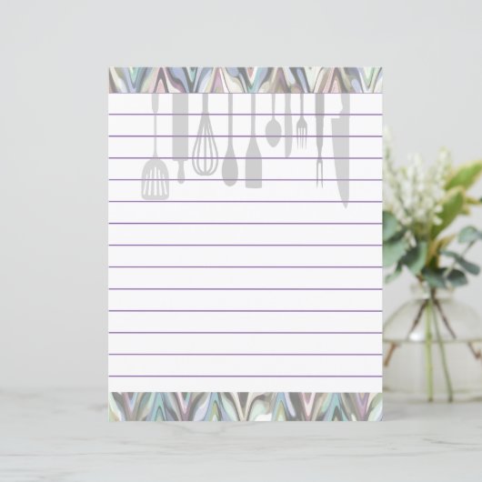 Papier Ustensiles de cuisine rétro à chevron zigzag (Debout devant)